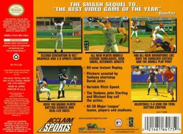 All-Star Baseball 2000 (USA) box cover back